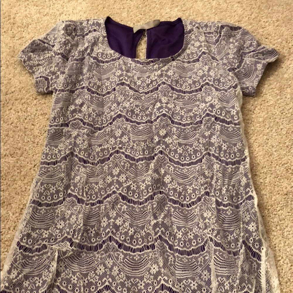 Beautiful purple dress with white overlay